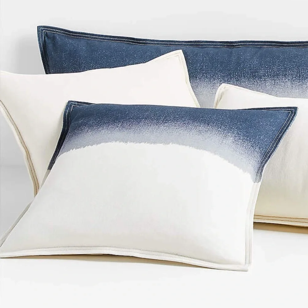 Crate&Barrel Tulare Denim Accent Pillows - Set of 3